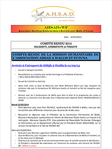 Compte rendu de la mission humanitaire du Président à Wallis et Futuna en 2014